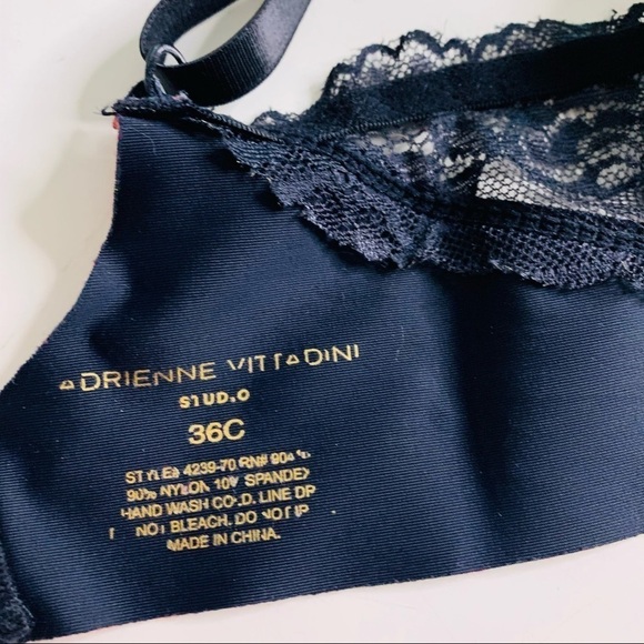 Adrienne Vittadini studio sexy lace red rose bra black 36C - Picture 3 of 7